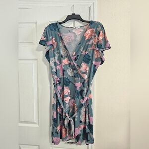 Floral Wrap Dress with Tie Waist